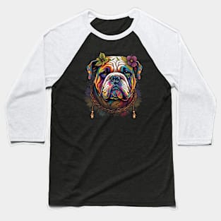 Hippie Bulldog Baseball T-Shirt